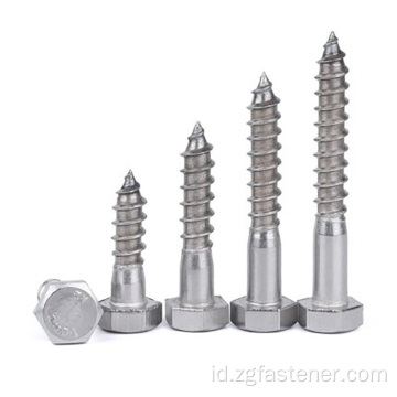 Stainless Steel304 Hexagon Head Wood Screws DIN571